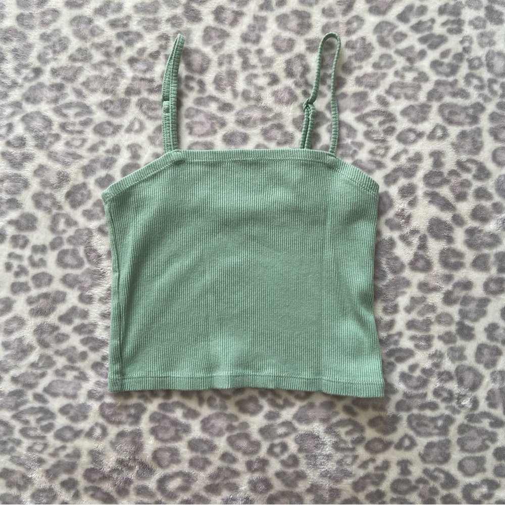 Mint green cami crop tops